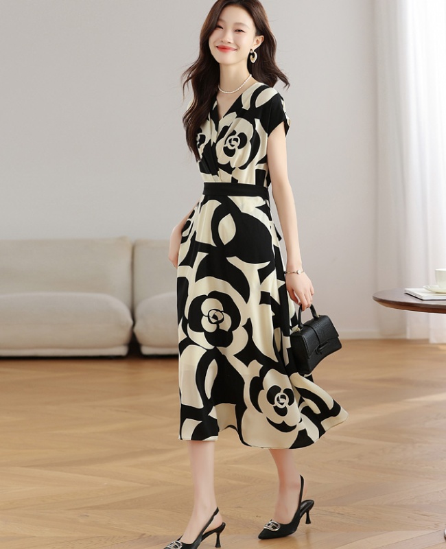 Printing temperament France style dress for women