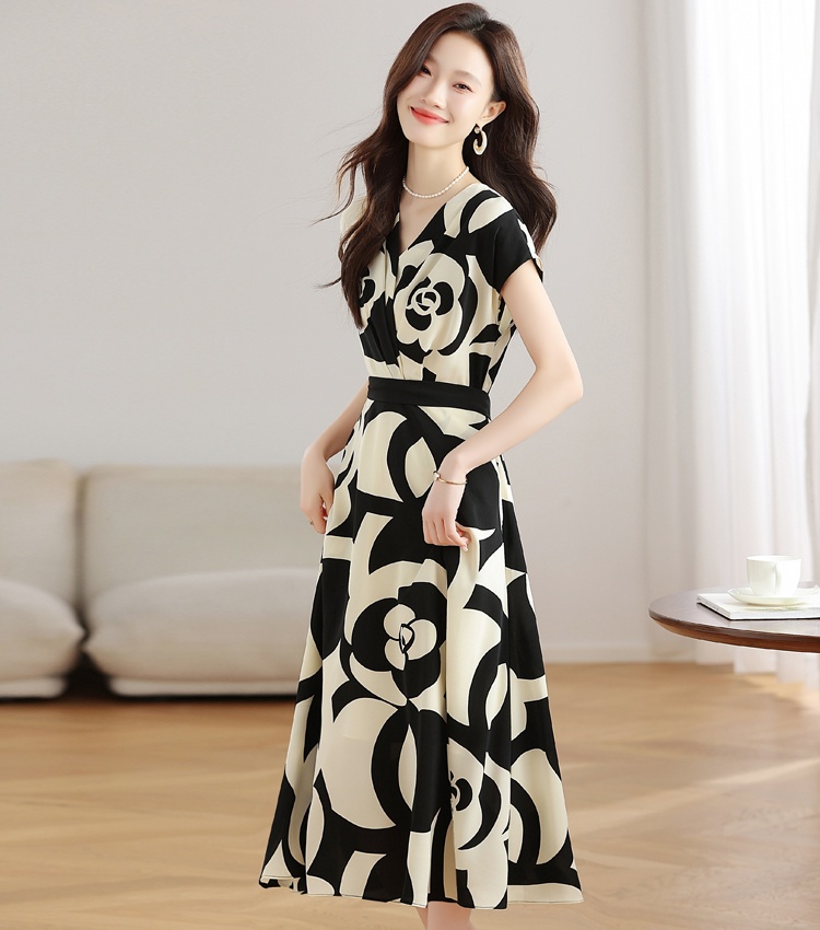 Printing temperament France style dress for women