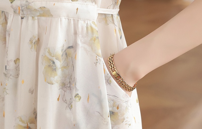 Slim floral dress summer long dress for women