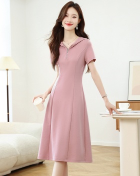 Short sleeve hooded slim summer Cover belly dress