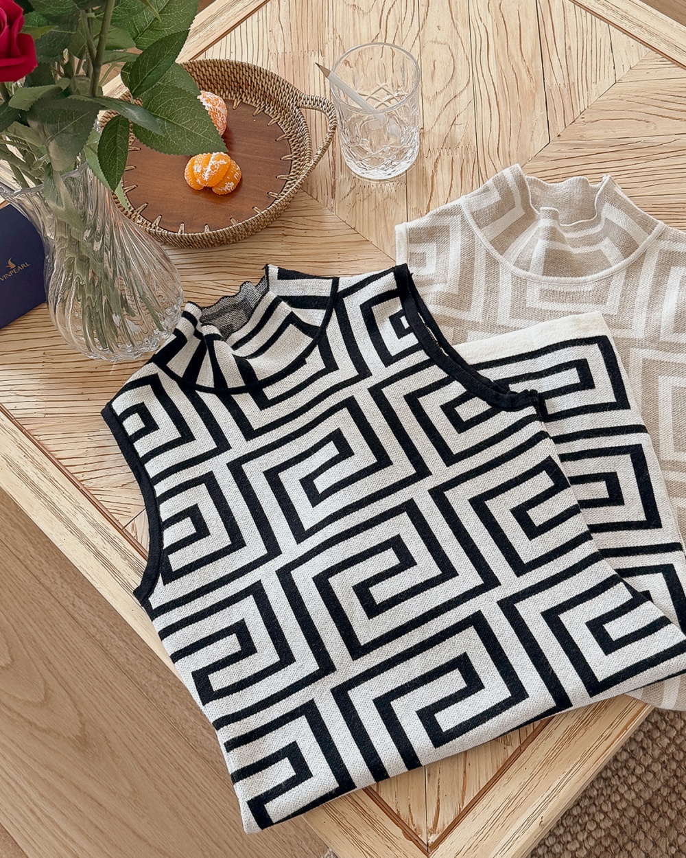 Geometry summer T-back pattern dress for women