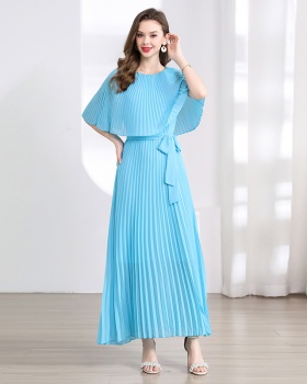 Big skirt France style pleated Pseudo-two dress