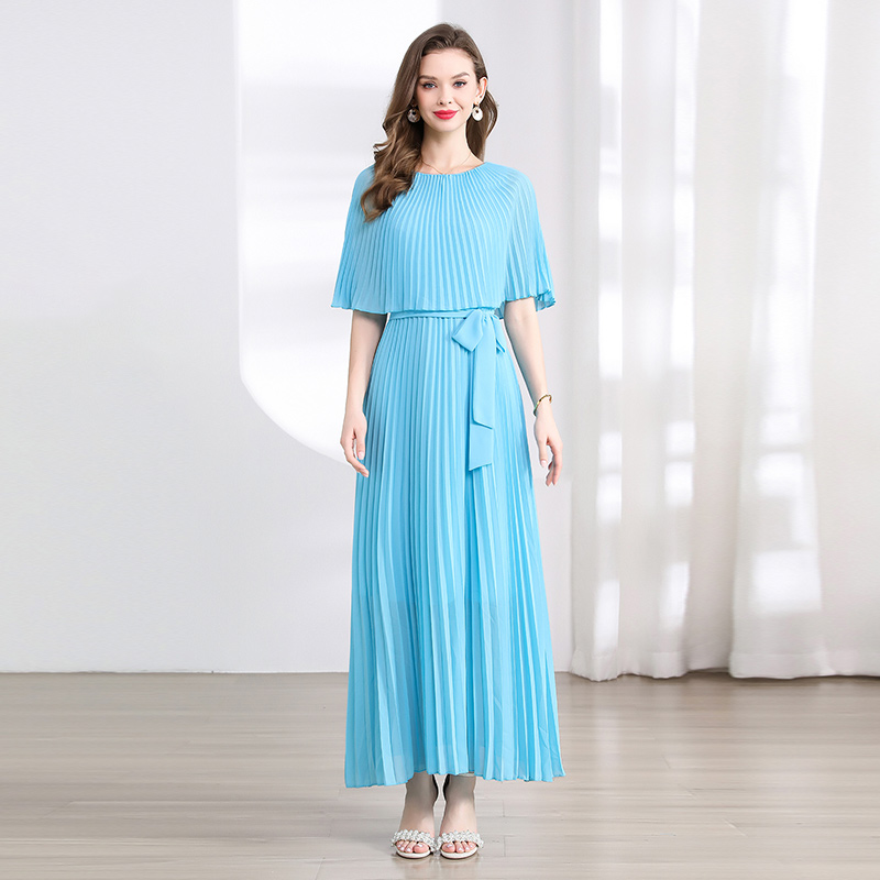 Big skirt France style pleated Pseudo-two dress