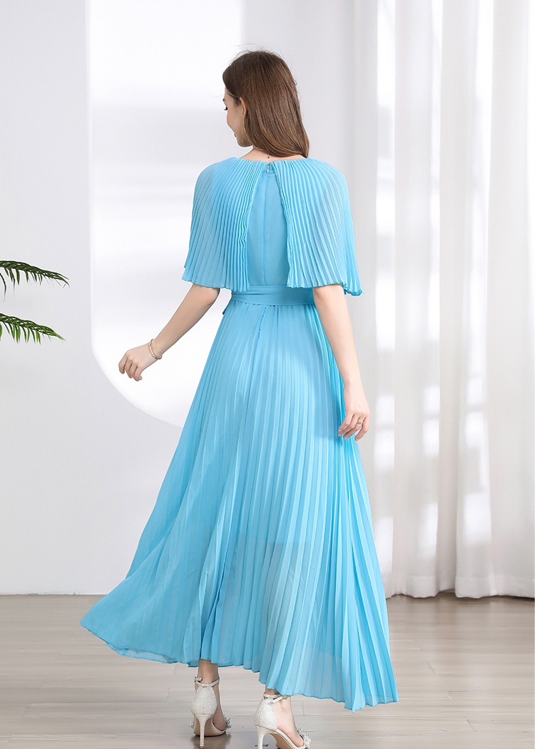 Big skirt France style pleated Pseudo-two dress