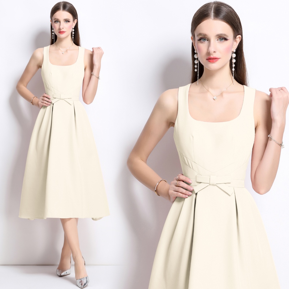 Elegant long slim sling pinched waist temperament dress