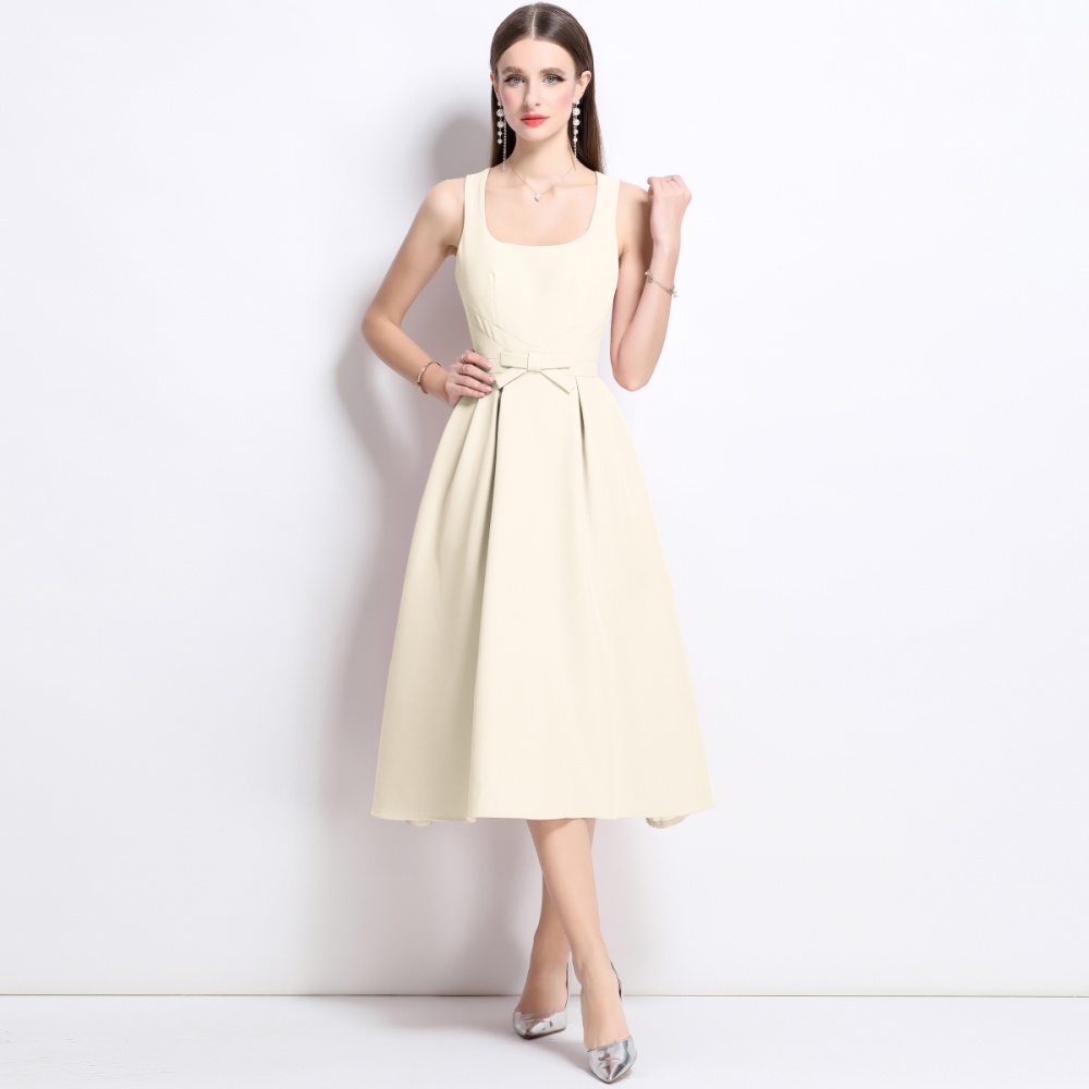 Elegant long slim sling pinched waist temperament dress