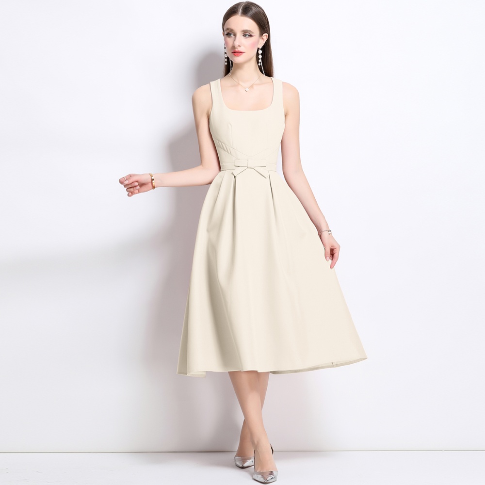 Elegant long slim sling pinched waist temperament dress