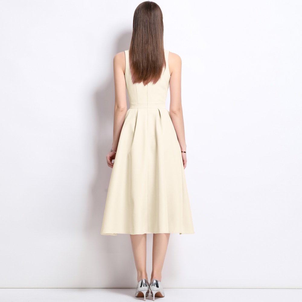 Elegant long slim sling pinched waist temperament dress