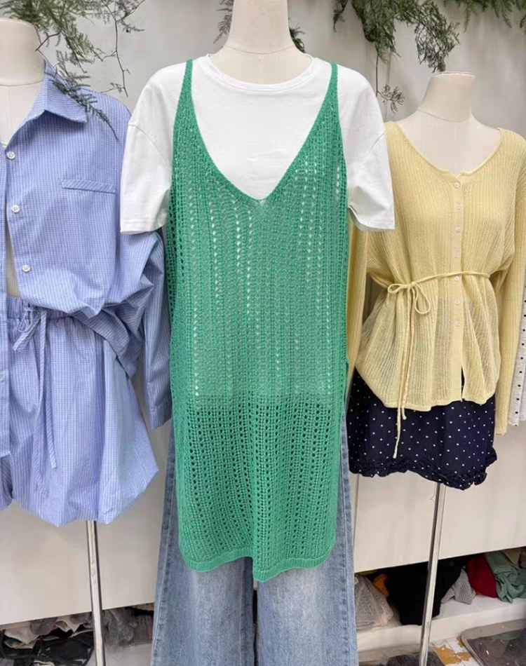 Knitted sleeveless dress spring and summer vest for women