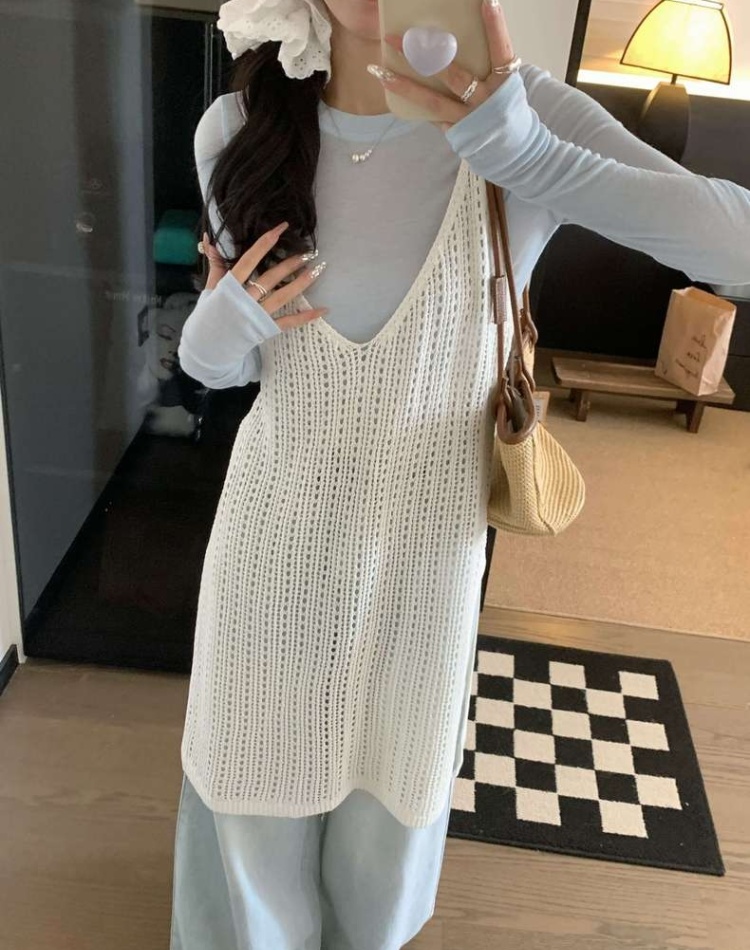 Knitted sleeveless dress spring and summer vest for women