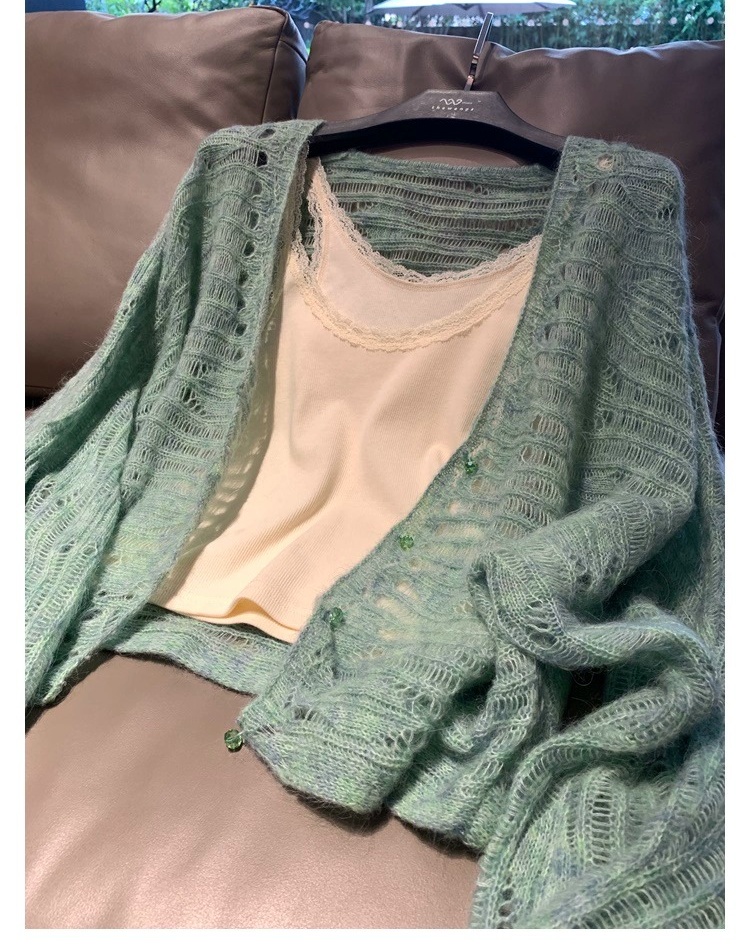 Chanelstyle spring sweater hollow cardigan for women