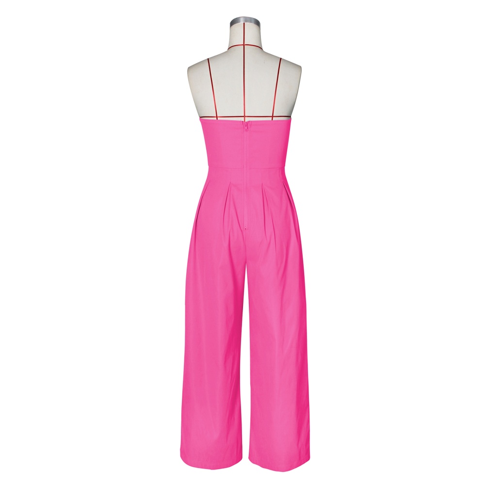 Wide leg fashion wrapped chest jumpsuit for women