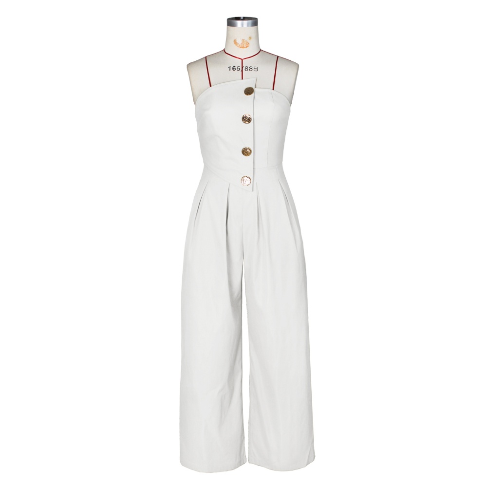 Wide leg fashion wrapped chest jumpsuit for women