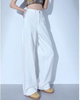 Elegant mopping straight pants minimalist jeans