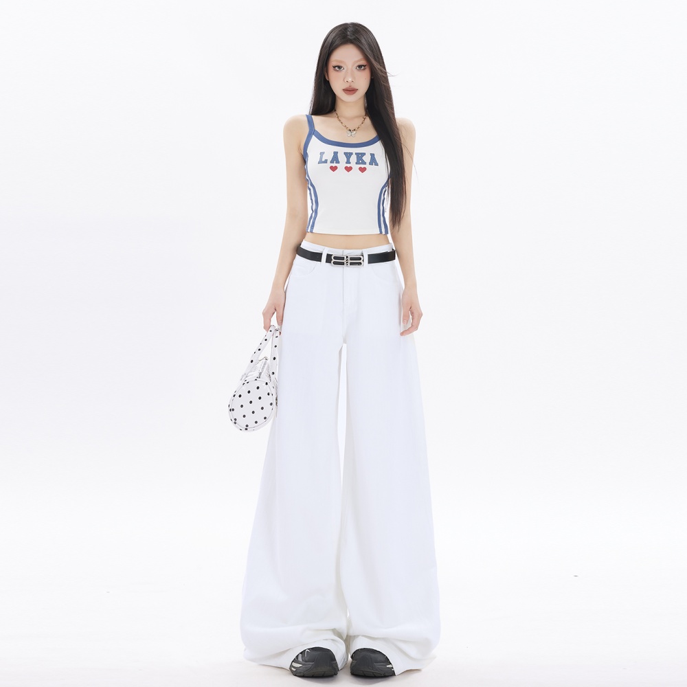 American style wide leg pants lazy Casual jeans for women