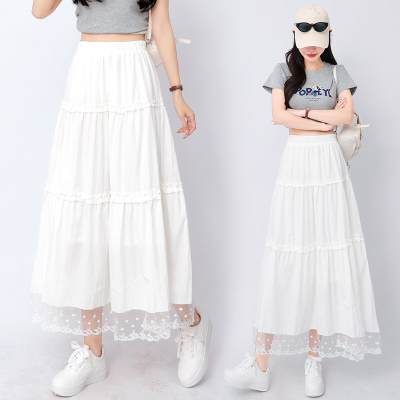 Cake high waist skirt lace A-line long skirt for women