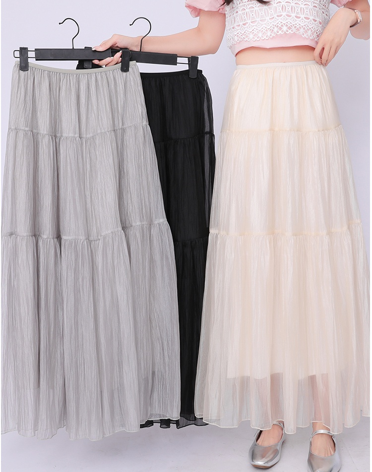 Slim France style gauze all-match high waist skirt