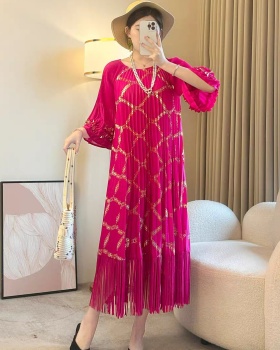 Tassels fashion dress loose big skirt long dress