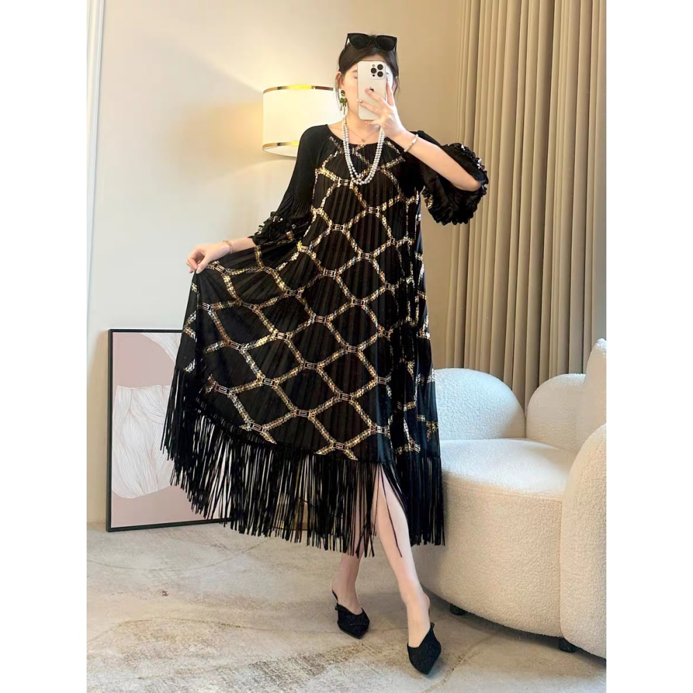 Tassels fashion dress loose big skirt long dress