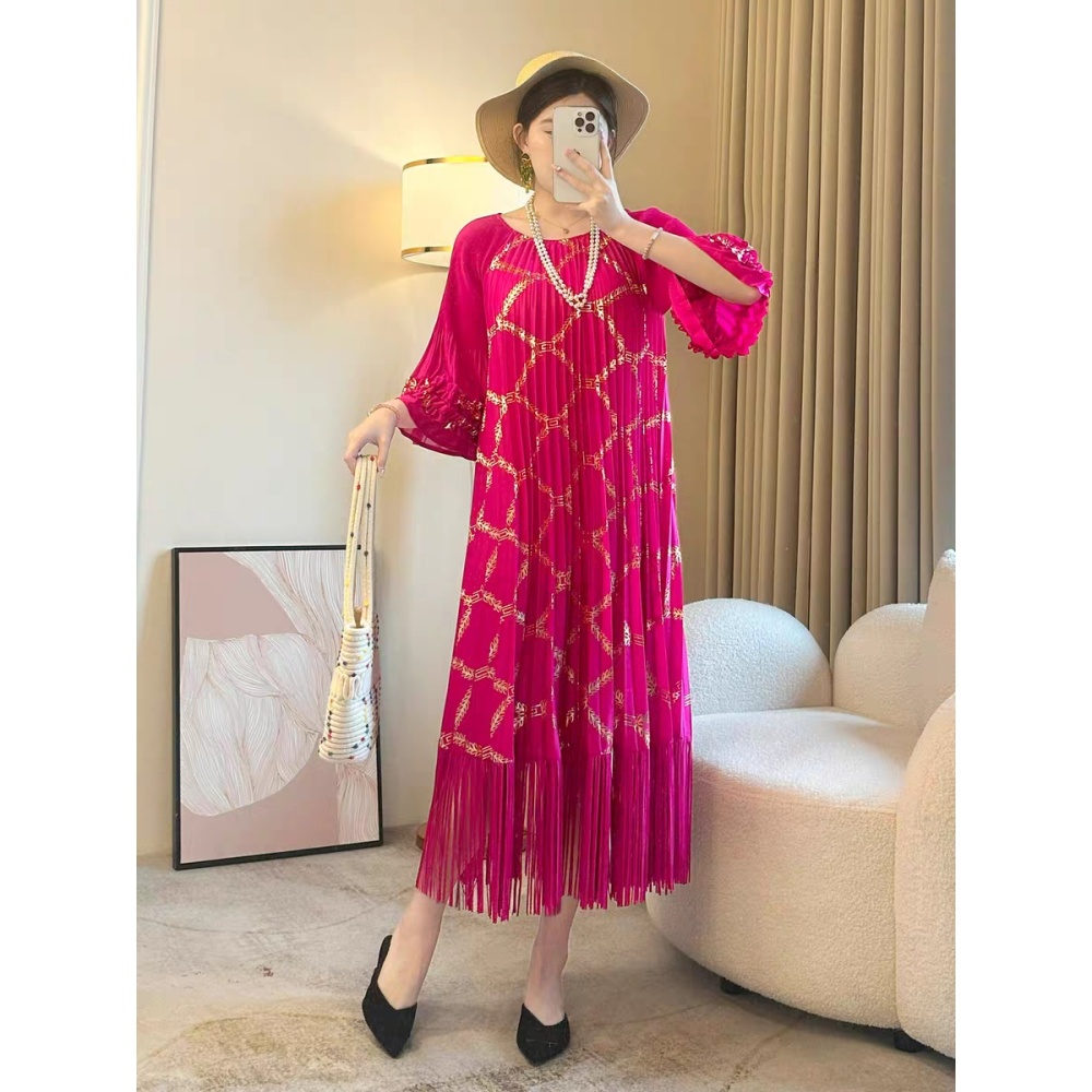 Tassels fashion dress loose big skirt long dress