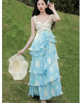 Sling skirt gradient lady dress 2pcs set for women