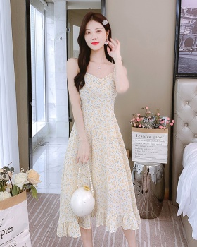 Summer chiffon strap dress long dress for women