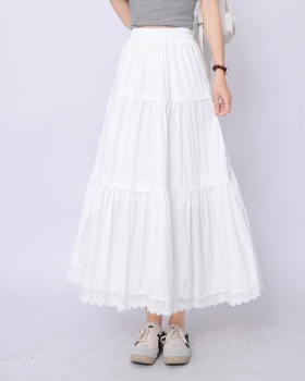 Spring and summer sweet style cake long skirt slim lace skirt