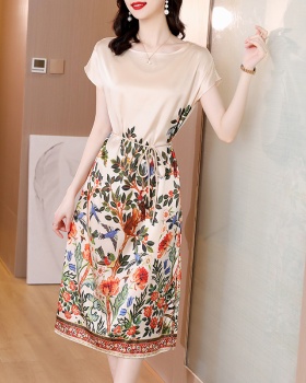 Printing frenum dress summer A-line long dress