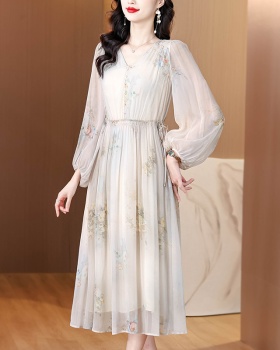 Real silk spring and summer silk refinement dress