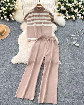 Short sleeve tops wide leg pants 2pcs set for women