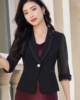 Short sleeve profession business suit overalls coat