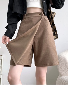 A-line package hip culottes college style plush skirt for women