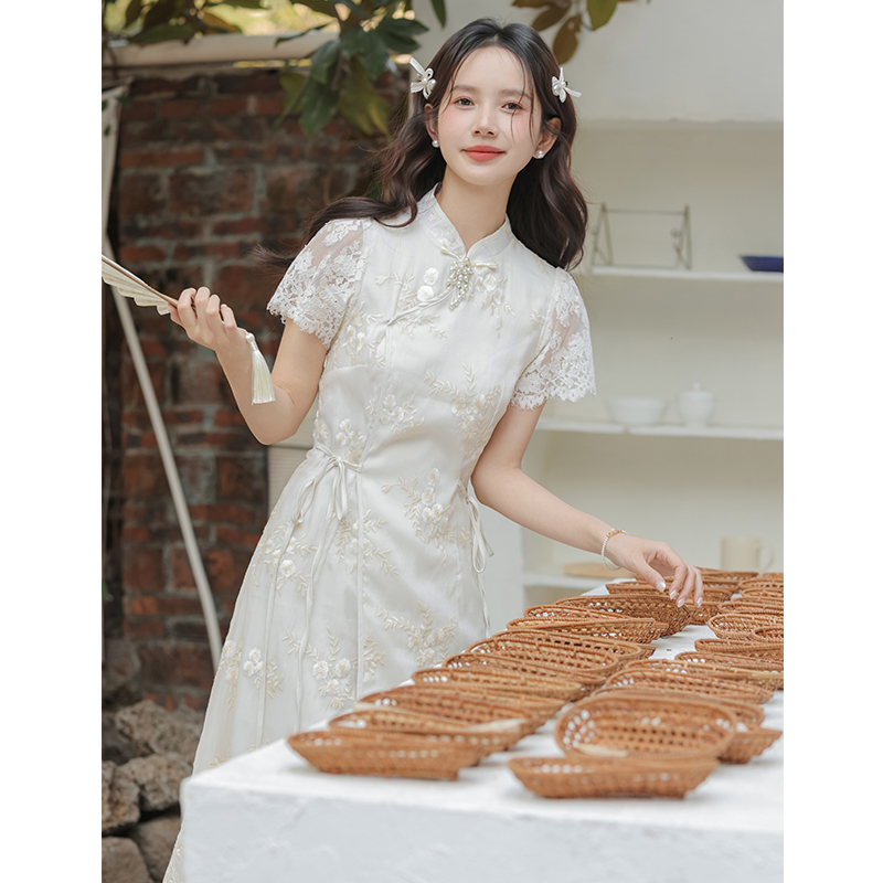 Temperament cheongsam Chinese style long dress for women
