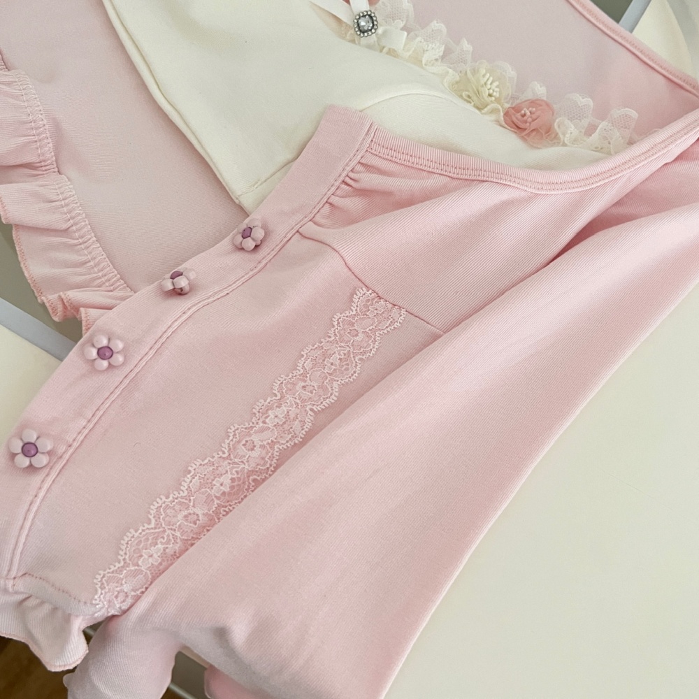 Sweet slim short skirt summer thin tops 2pcs set