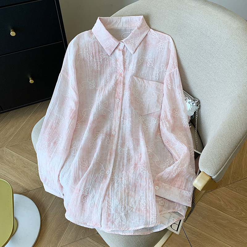 Patterns summer shorts long sleeve thin tops 2pcs set