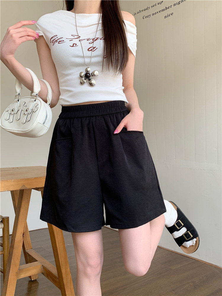 Casual loose thin wide leg summer shorts for women