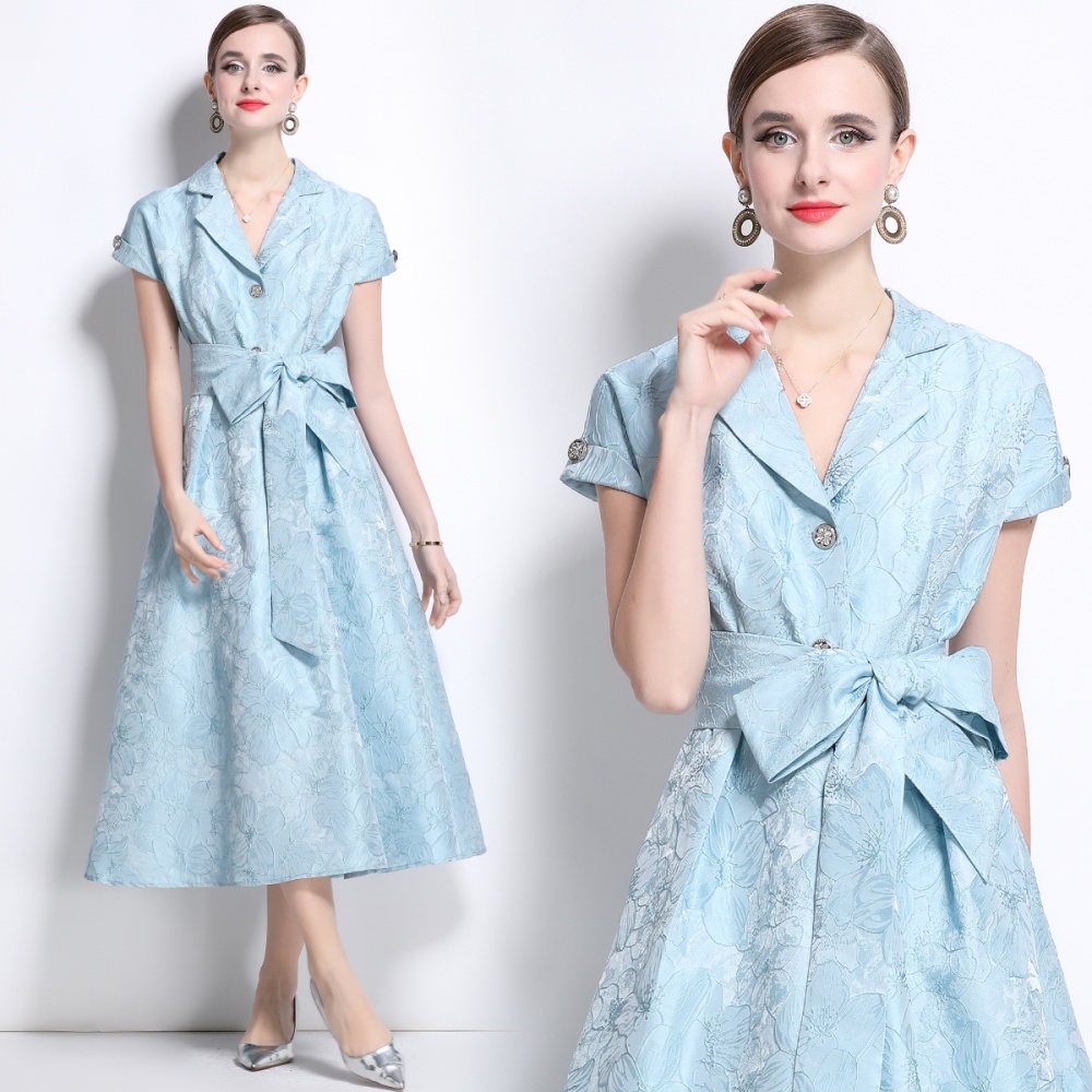 Jacquard spring and summer long dress banquet formal dress