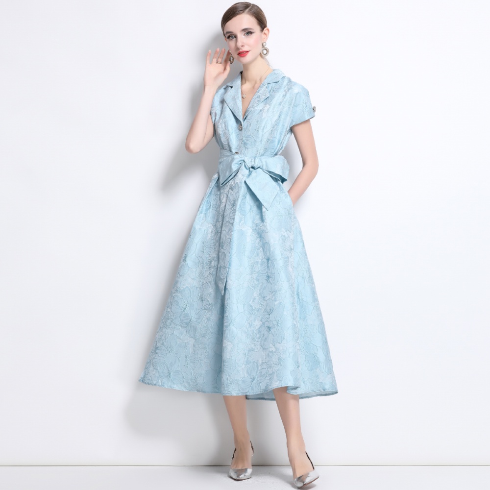 Jacquard spring and summer long dress banquet formal dress