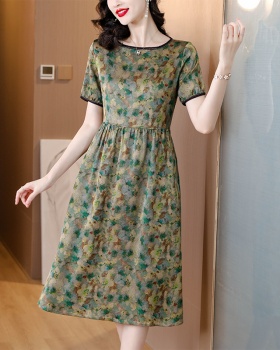 Real silk printing fashion summer silk dress