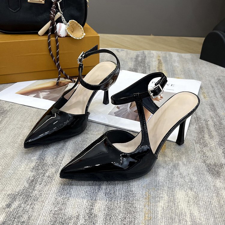 Fashion France style shoes patent leather sandals