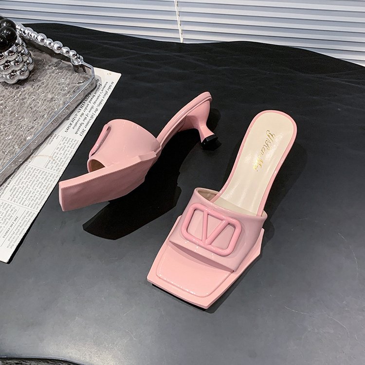 Fish mouth fine-root shoes summer high-heeled shoes for women