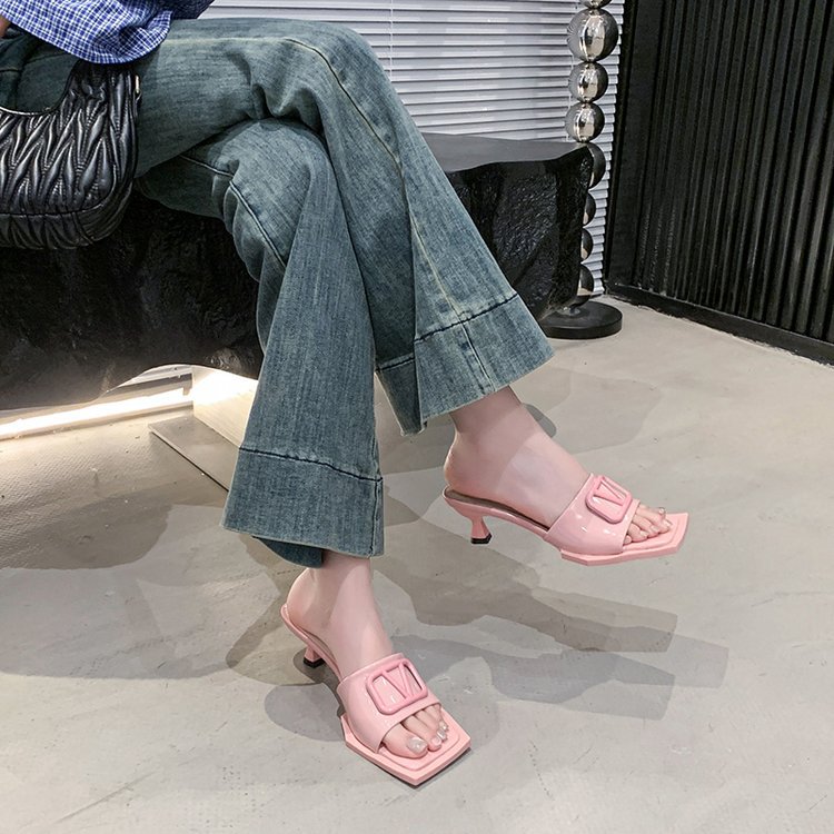 Fish mouth fine-root shoes summer high-heeled shoes for women