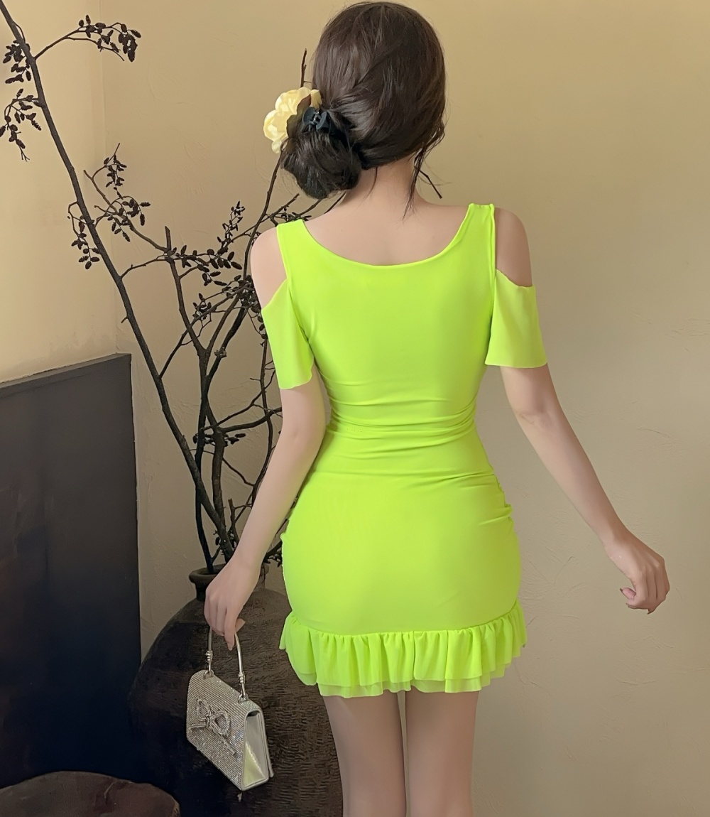 Short strapless bottoming gauze dress