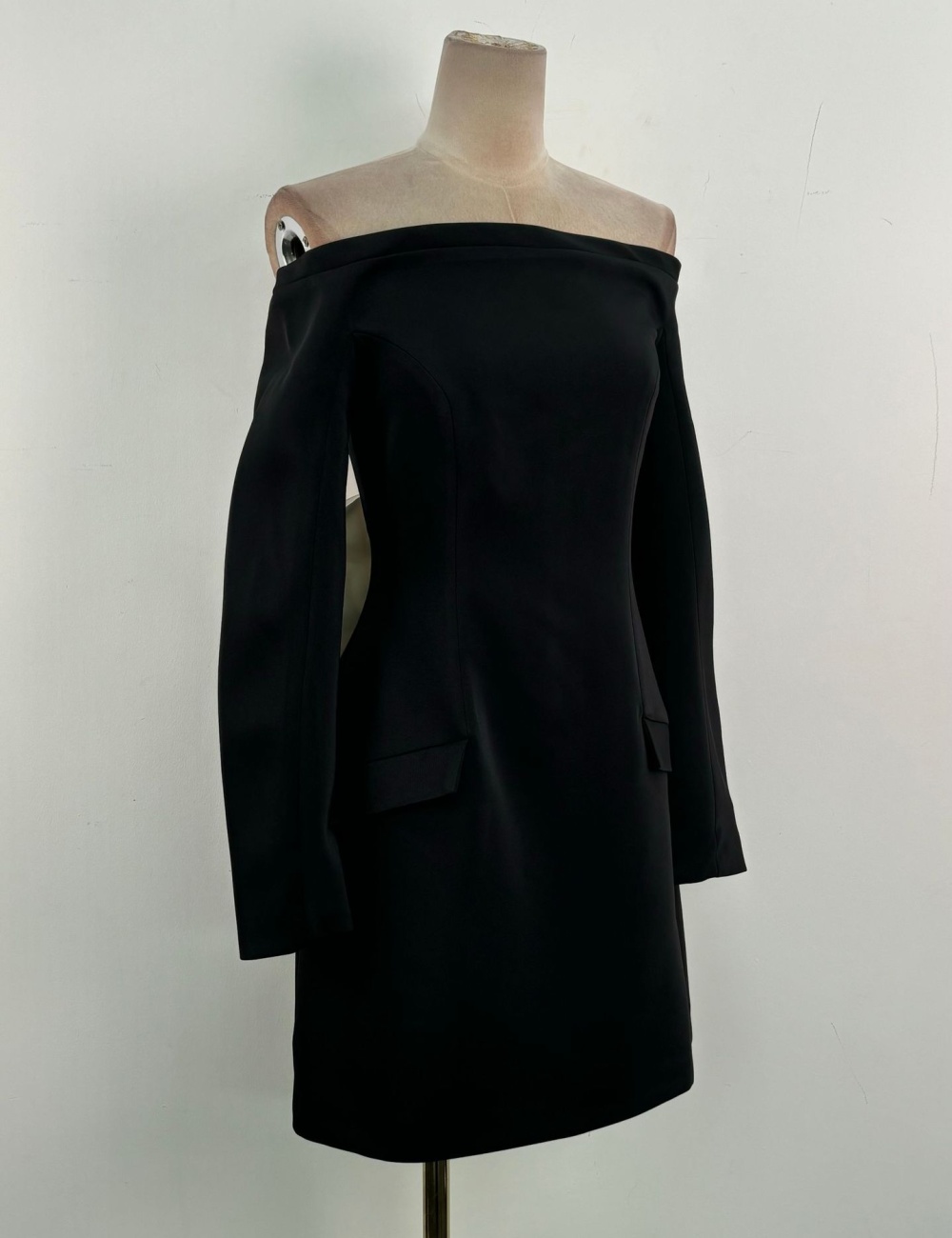 Slim flat shoulder temperament dress bow ladies T-back