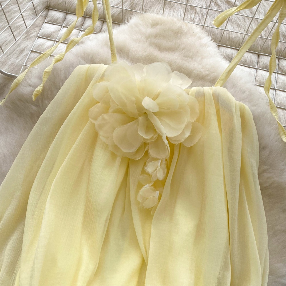 Pinched waist vacation chiffon shirt summer tops