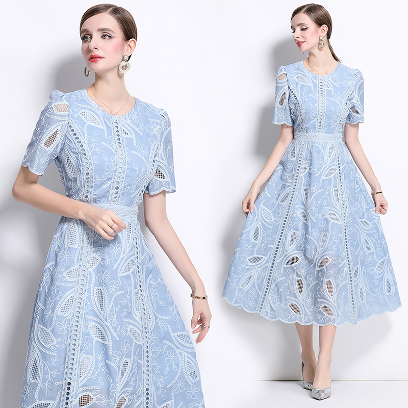 Summer dress short sleeve long dress for women