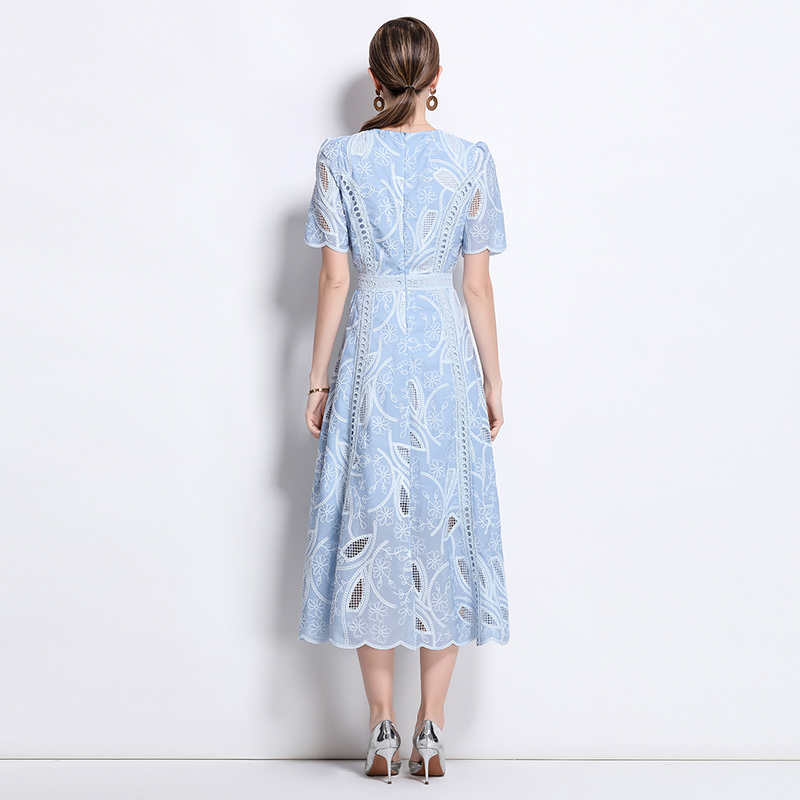 Summer dress short sleeve long dress for women