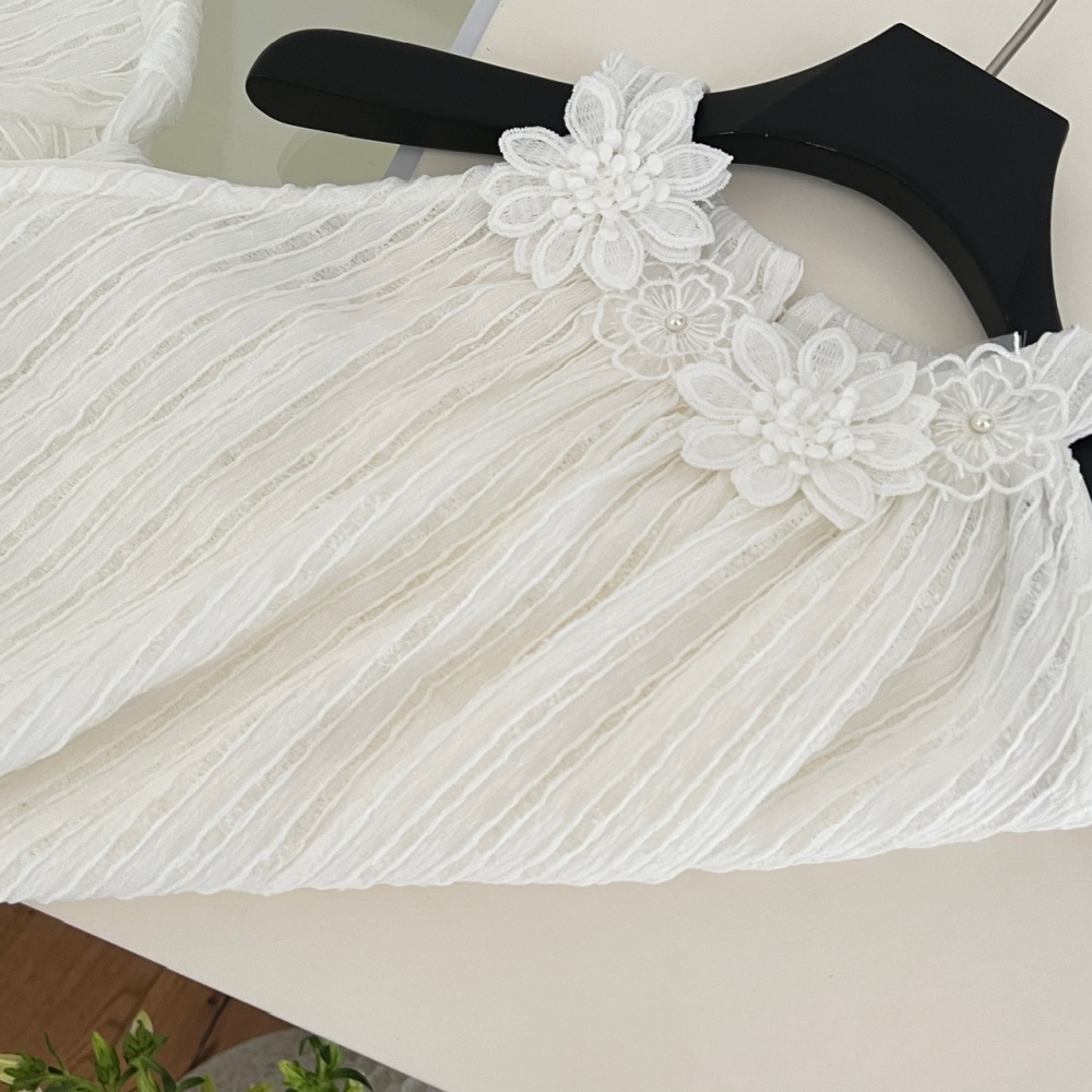 Summer sling halter temperament white France style slim dress