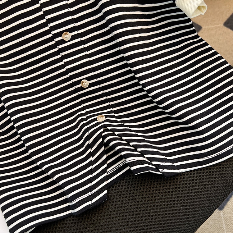 Summer Casual short sleeve tops niche stripe T-shirt