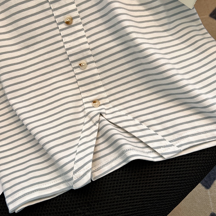 Summer Casual short sleeve tops niche stripe T-shirt